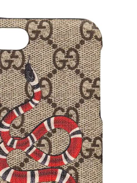 gucci gg supreme snake iphone 8 case - beige|gucci iphone case ebay.